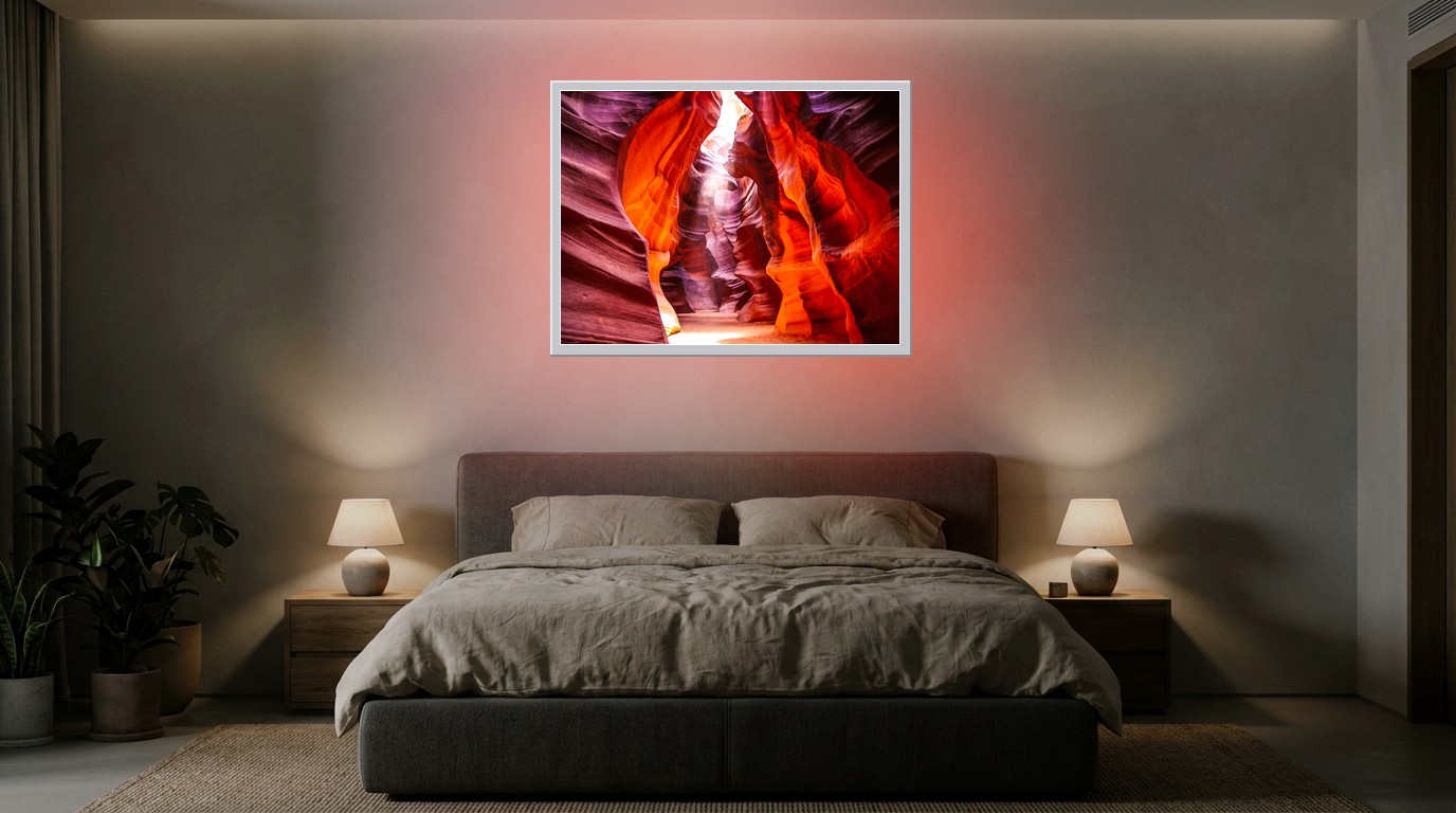 Antelope Canyon als Lichtposter im Schlafzimmer