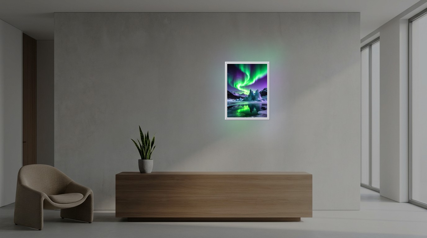 Aurora Borealis als Lichtposter im Büro