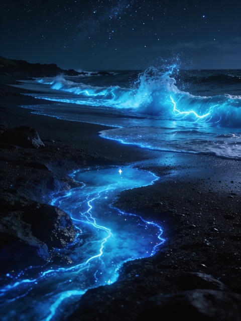 Biolumineszenz-Strand