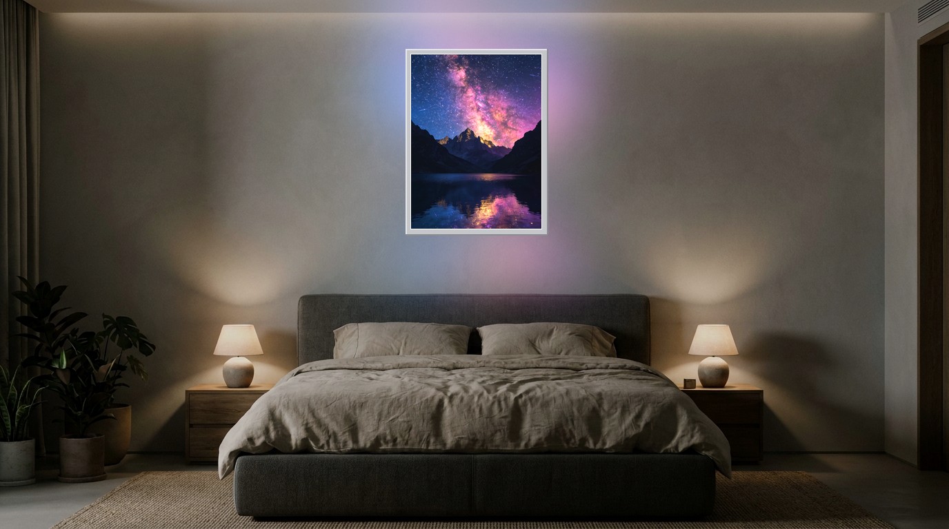 Milchstraße als Lichtposter im Schlafzimmer