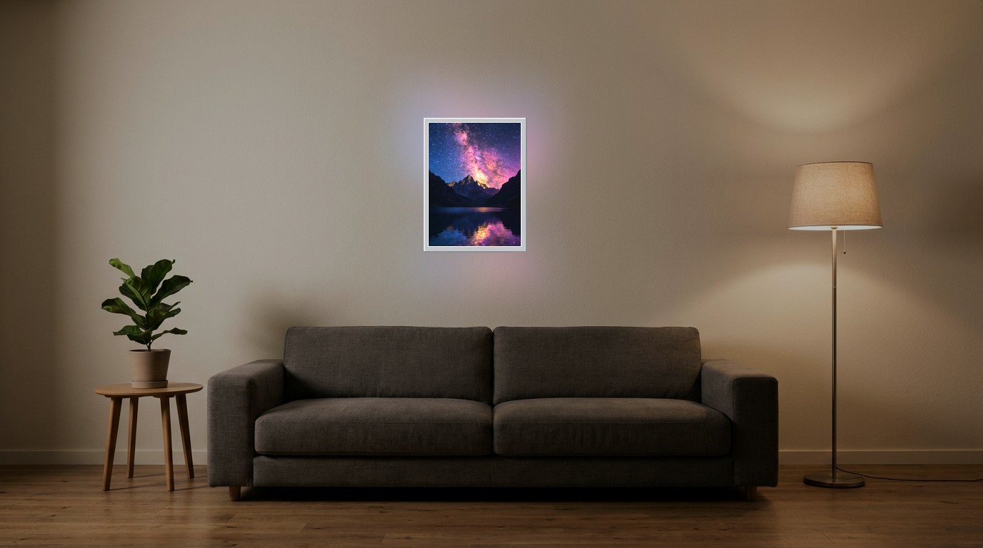 Milchstraße als Lichtposter im Wohnzimmer