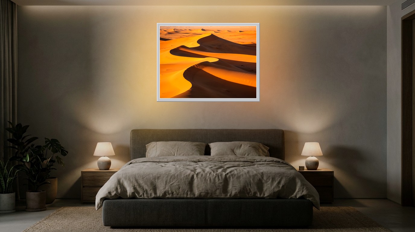 Sahara-Düne als Lichtposter im Schlafzimmer