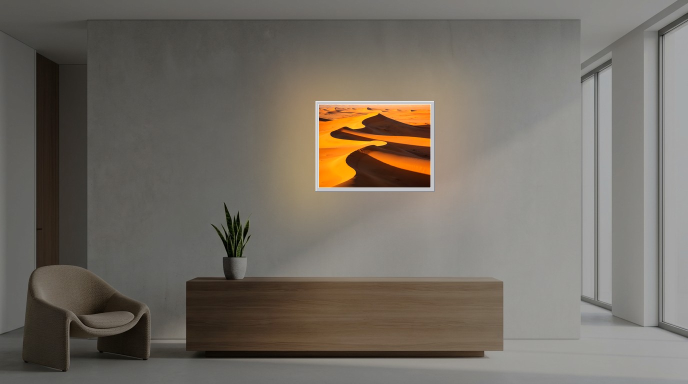 Sahara-Düne als Lichtposter im Büro
