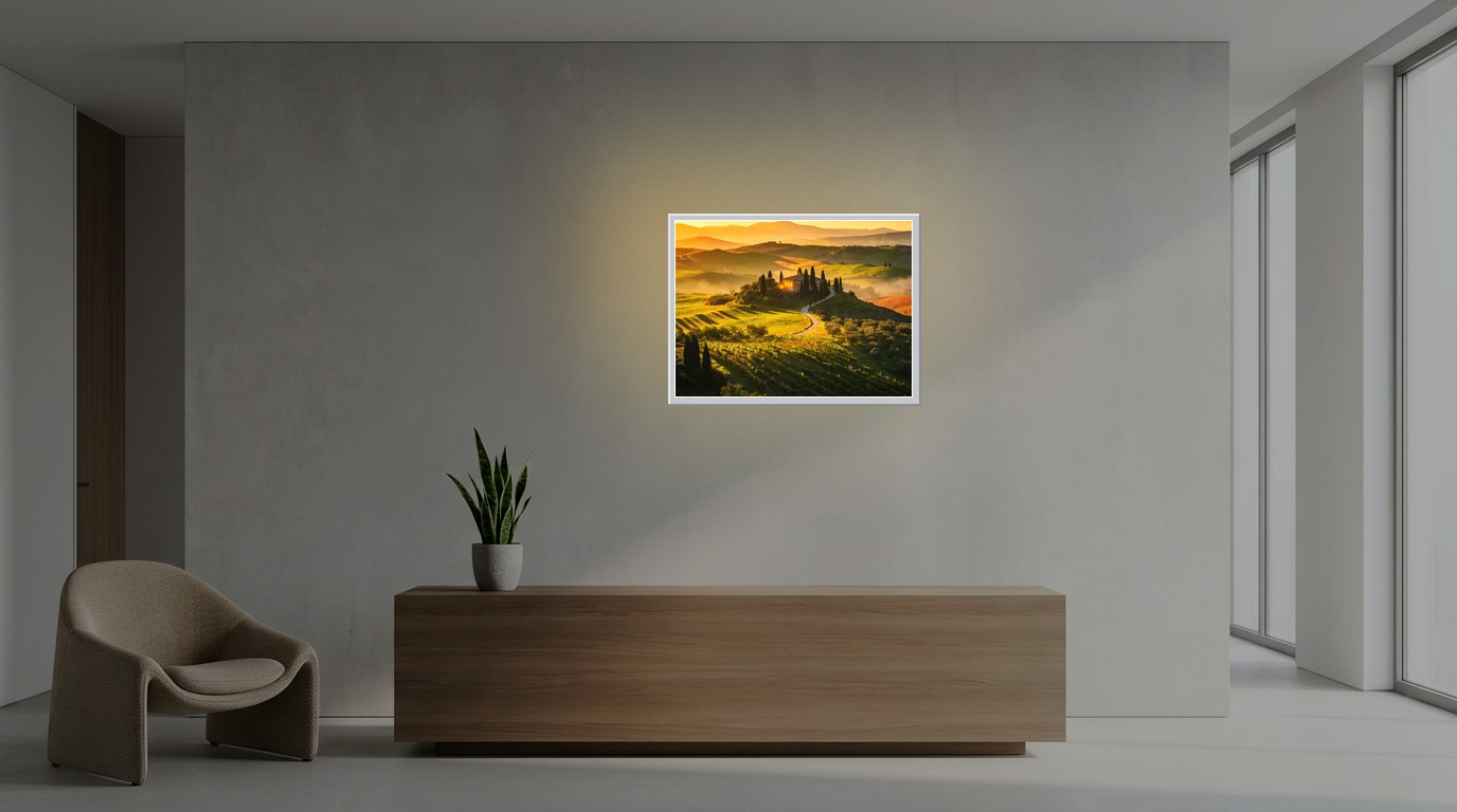 Hügel der Toskana als Lichtposter im Büro